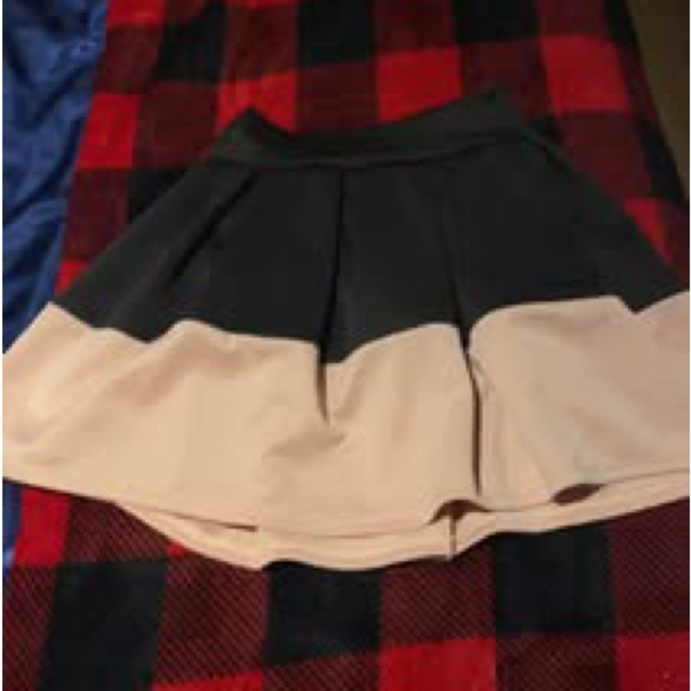 Two-Tone Black and Cream Women's Skirt